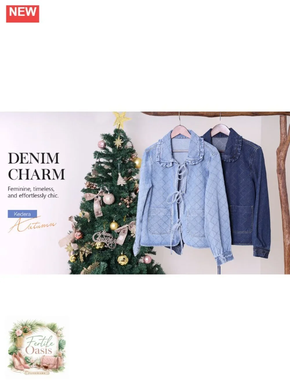 Women's Cotton Blend Denim Jacket Tie Front Peter Pan Collar Loose Fit Long